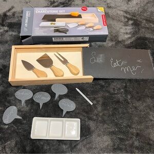 Kikkerland 12-Piece Charcuterie Set with Wooden Handles